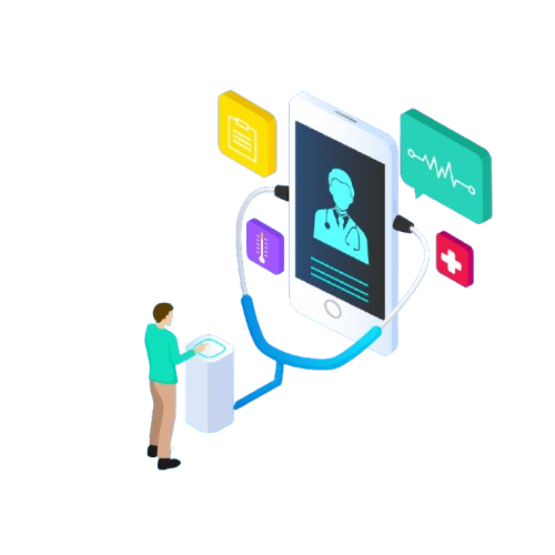 Doctor using digital tablet